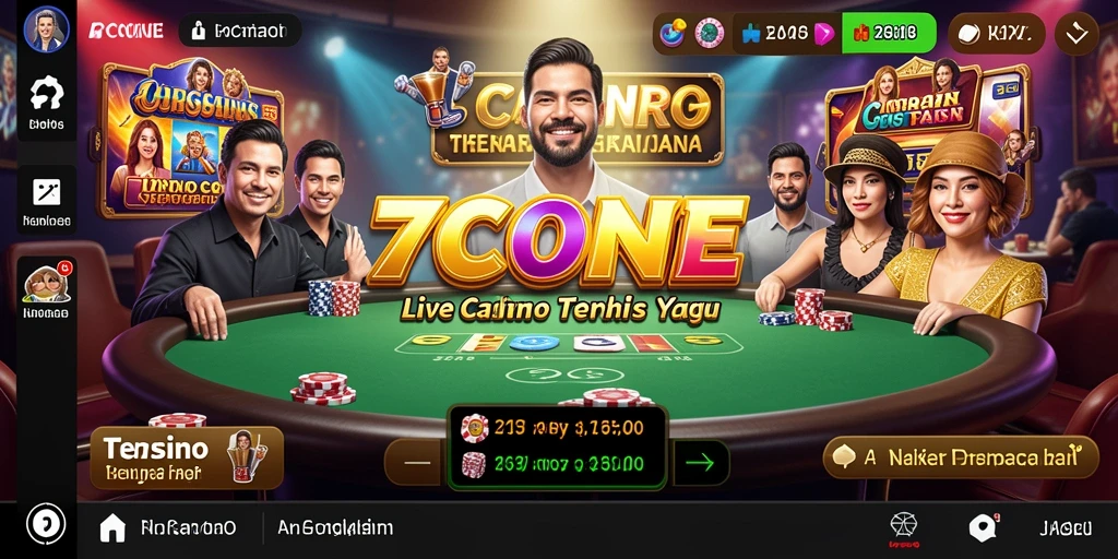 Tampilan gameplay Live Casino yang menarik dan interaktif di 7CONE.