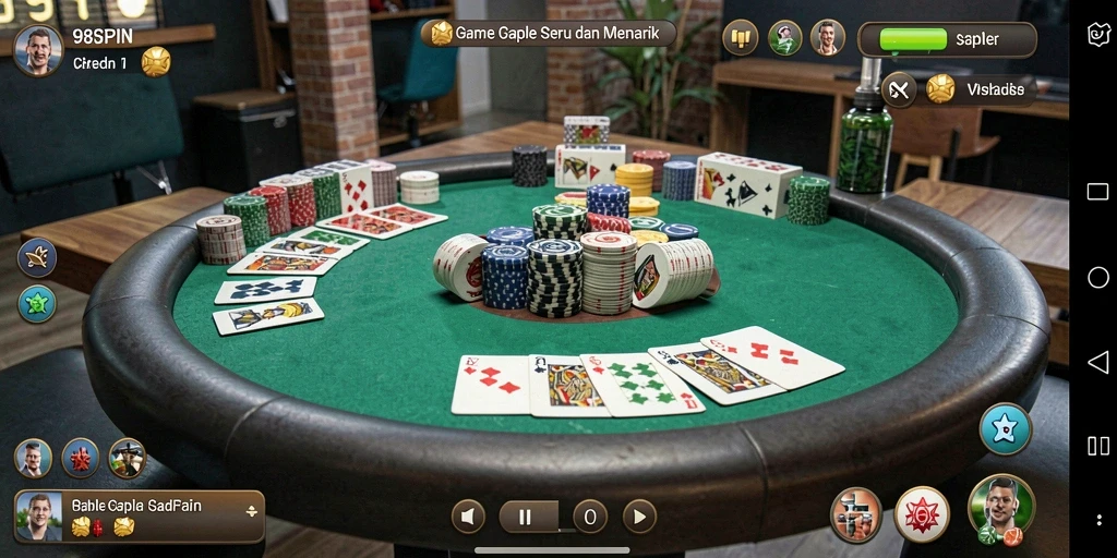 Tampilan gameplay seru dalam permainan Gaple 98SPIN.