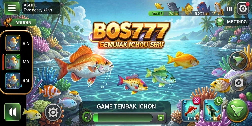 Tangkapan ikan berwarna-warni dalam gameplay BOS777 yang seru.