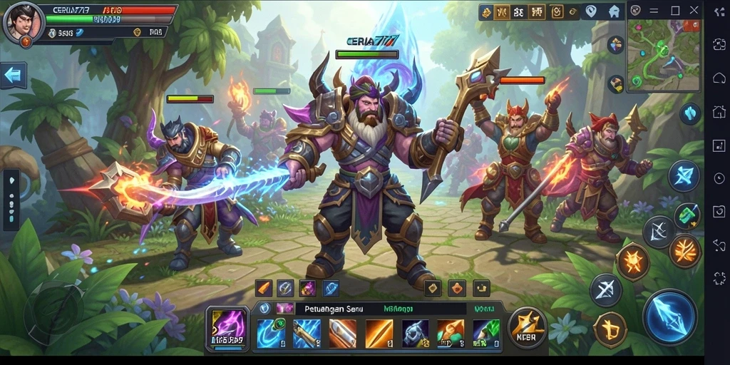 Tangkapan layar CERIA777 menampilkan aksi pertempuran mendebarkan di dunia RPG.