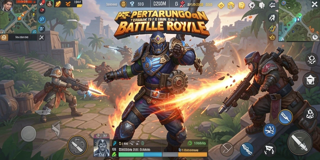 Tampilan menarik dari gameplay Battle Royale di D200M.