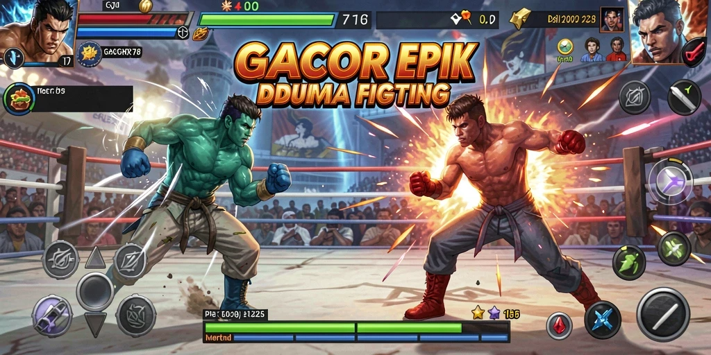 Tangkapan layar GACOR78 menampilkan pertarungan mendebarkan dengan efek visual menawan.