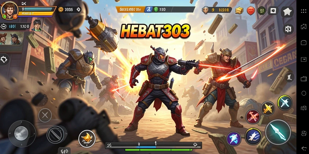 Screenshot gameplay HEBAT303 menunjukkan aksi mendebarkan selama pertarungan.