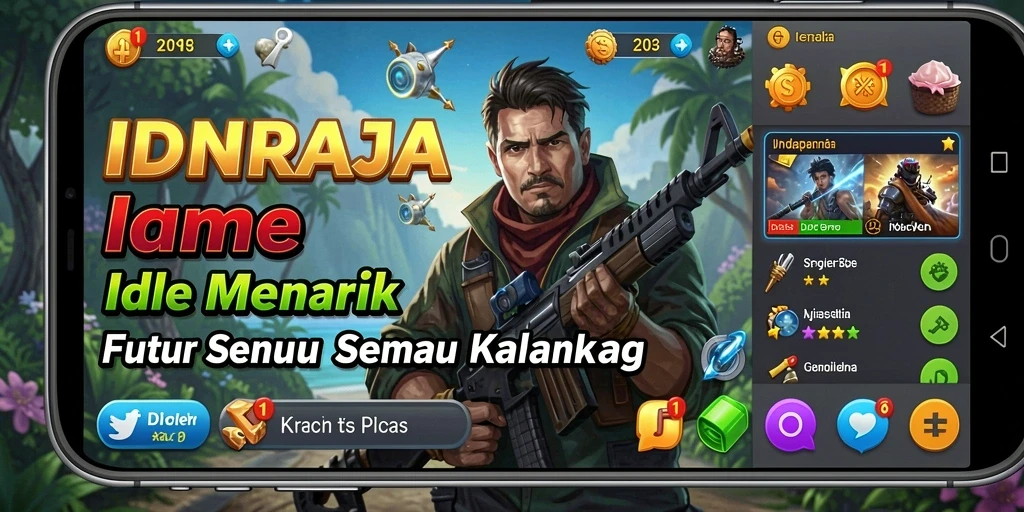 Tampilan gameplay menarik dari IDNRAJA dengan karakter yang beragam.