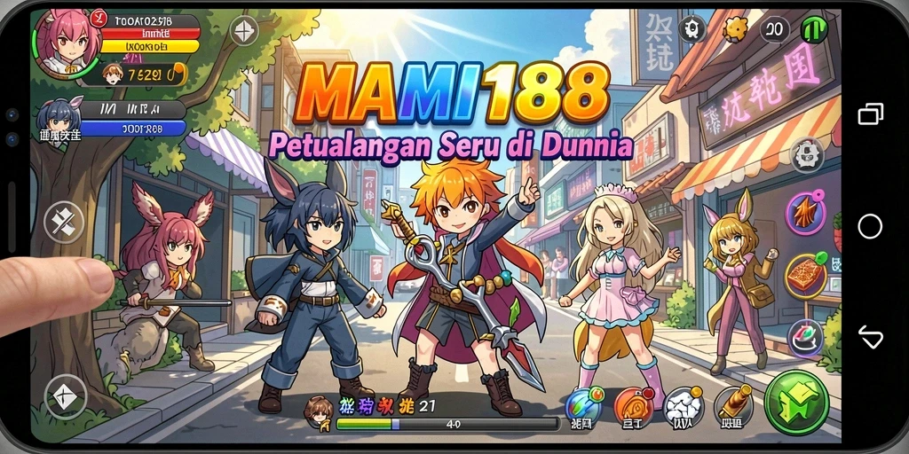 Screenshot gameplay MAMI188 dengan karakter anime yang menarik.