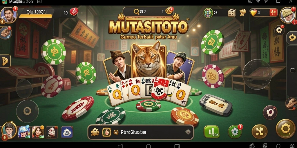 Screenshot utama MUTASITOTO menunjukkan gameplay QiuQiu yang seru.