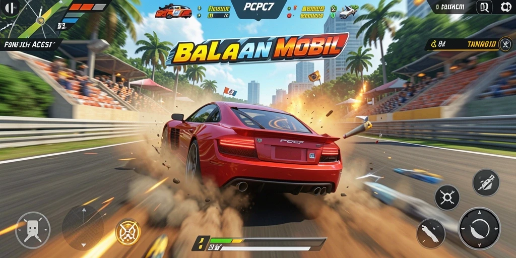 Tampilan seru gameplay balapan di PCPC7 yang menegangkan.