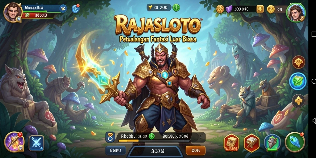 Screenshot gameplay RAJASLOTO menampilkan aksi pertarungan seru dan karakter yang dinamis.