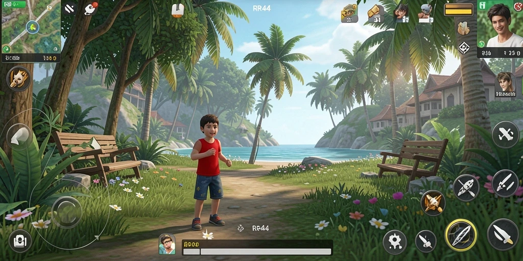 Screenshot menunjukkan gameplay menarik dari RR44.