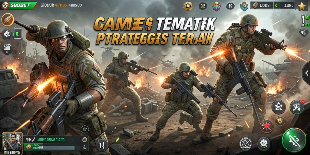 Screenshot utama SBOBET menampilkan pertempuran intens dalam game TPS.