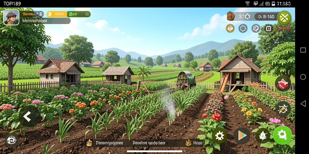 Tampilan menarik dari gameplay pertanian di TOPI189.